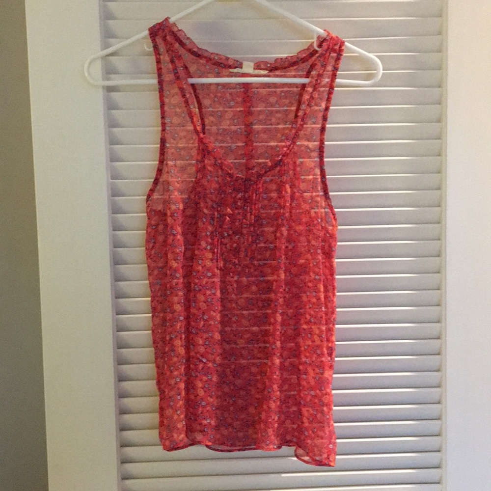 American eagle sheer floral tank top